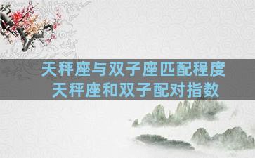 天秤座与双子座匹配程度 天秤座和双子配对指数